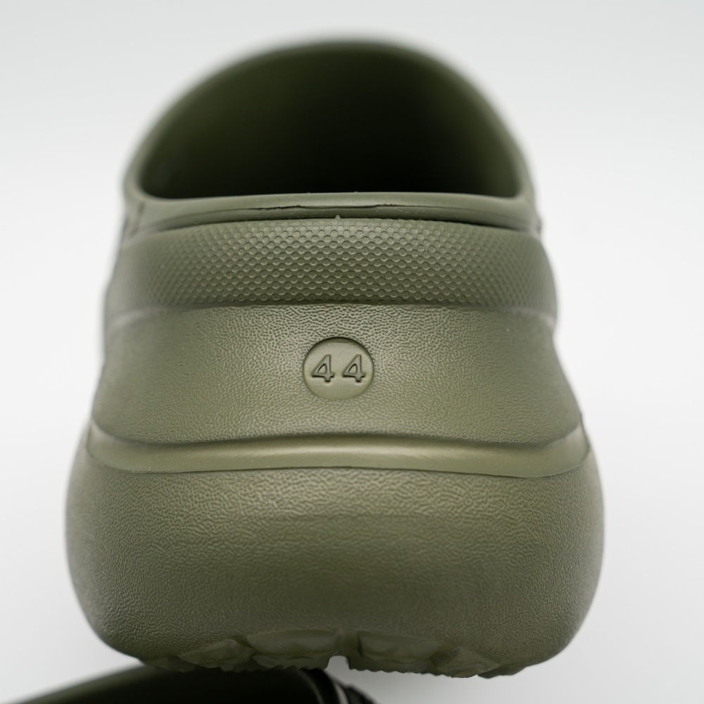 size 44 - Balenciaga Crocs Mule Green Khaki Rubber Slide Sandal Platform - Picture 10 of 13